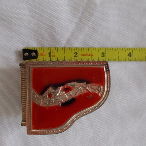 𝅺vintage Silver Red Enamel Tiny Piano Jewelry Treasure Box - Picture 2 of 6